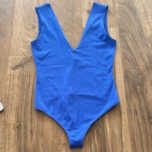 Free People Keep It Sleek Bodysuit Royal Blue
